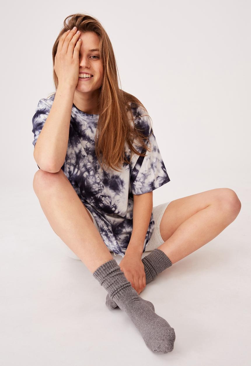 Cotton On - 90s T-shirt nightie - navy & white 