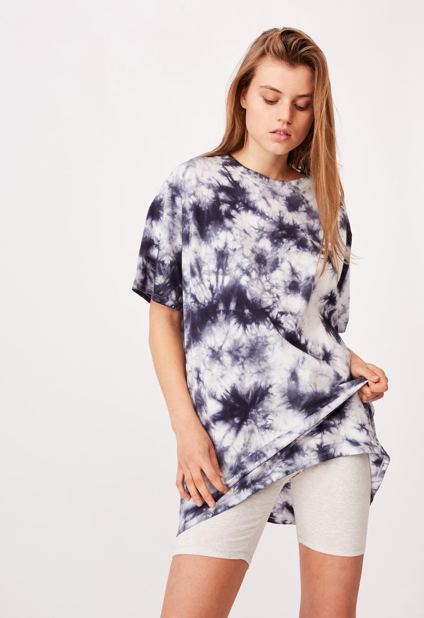 Cotton On - 90s T-shirt nightie - navy & white 