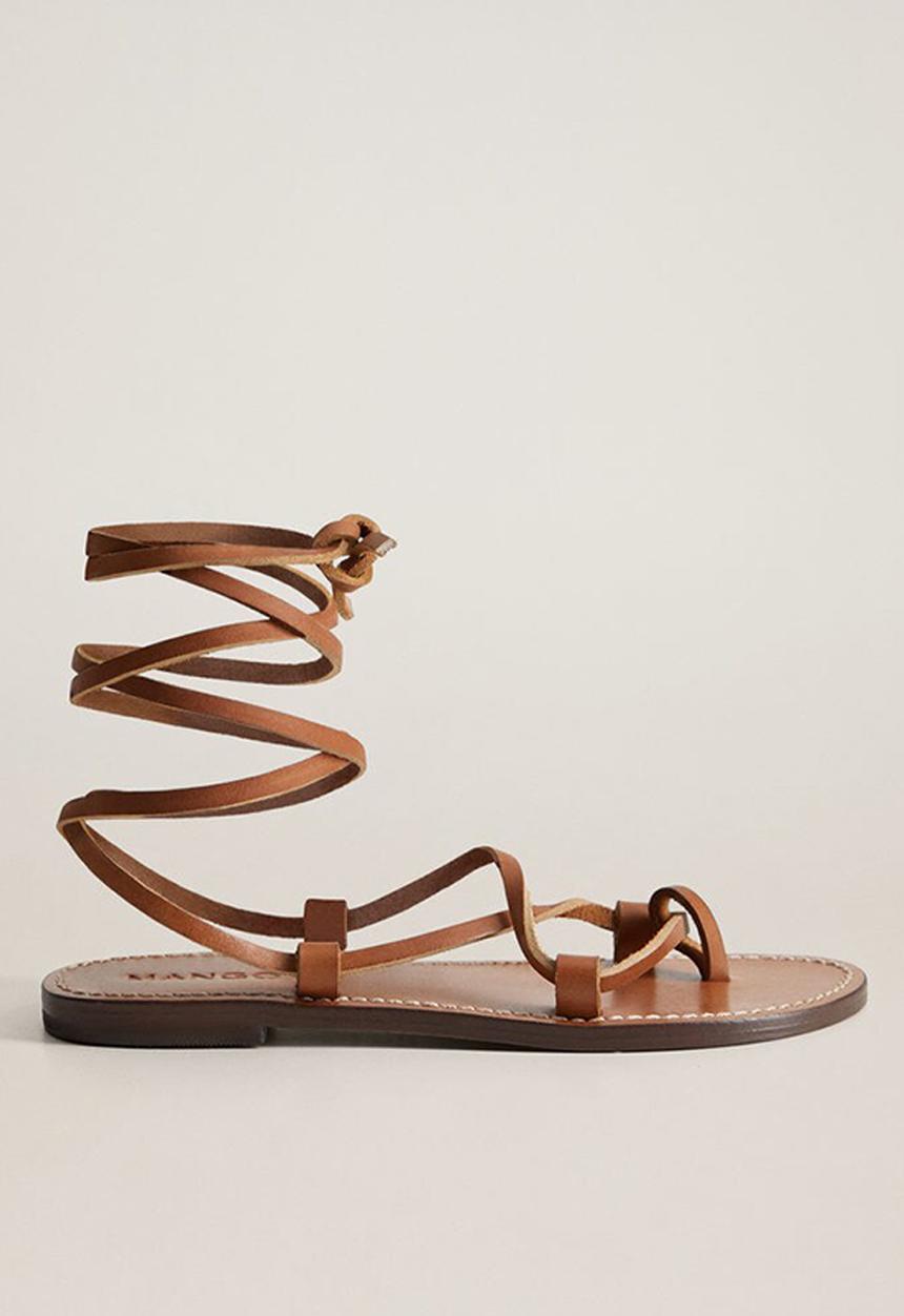 MANGO - Ibiza leather sandal - medium brown