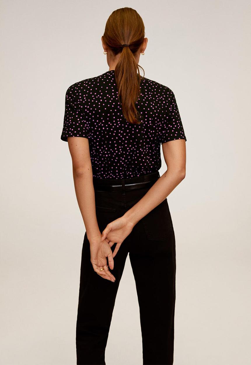 MANGO - Chalove T-shirt - black & pink