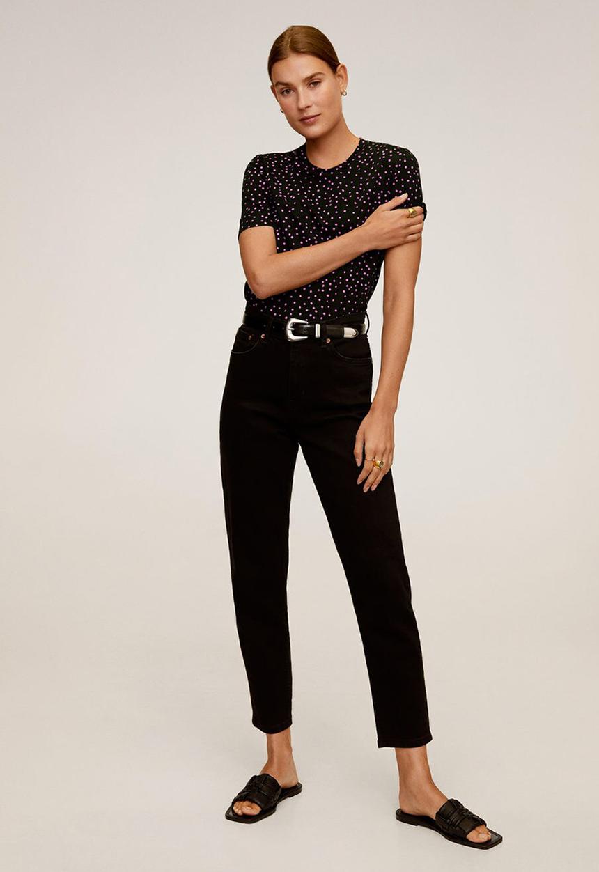 MANGO - Chalove T-shirt - black & pink