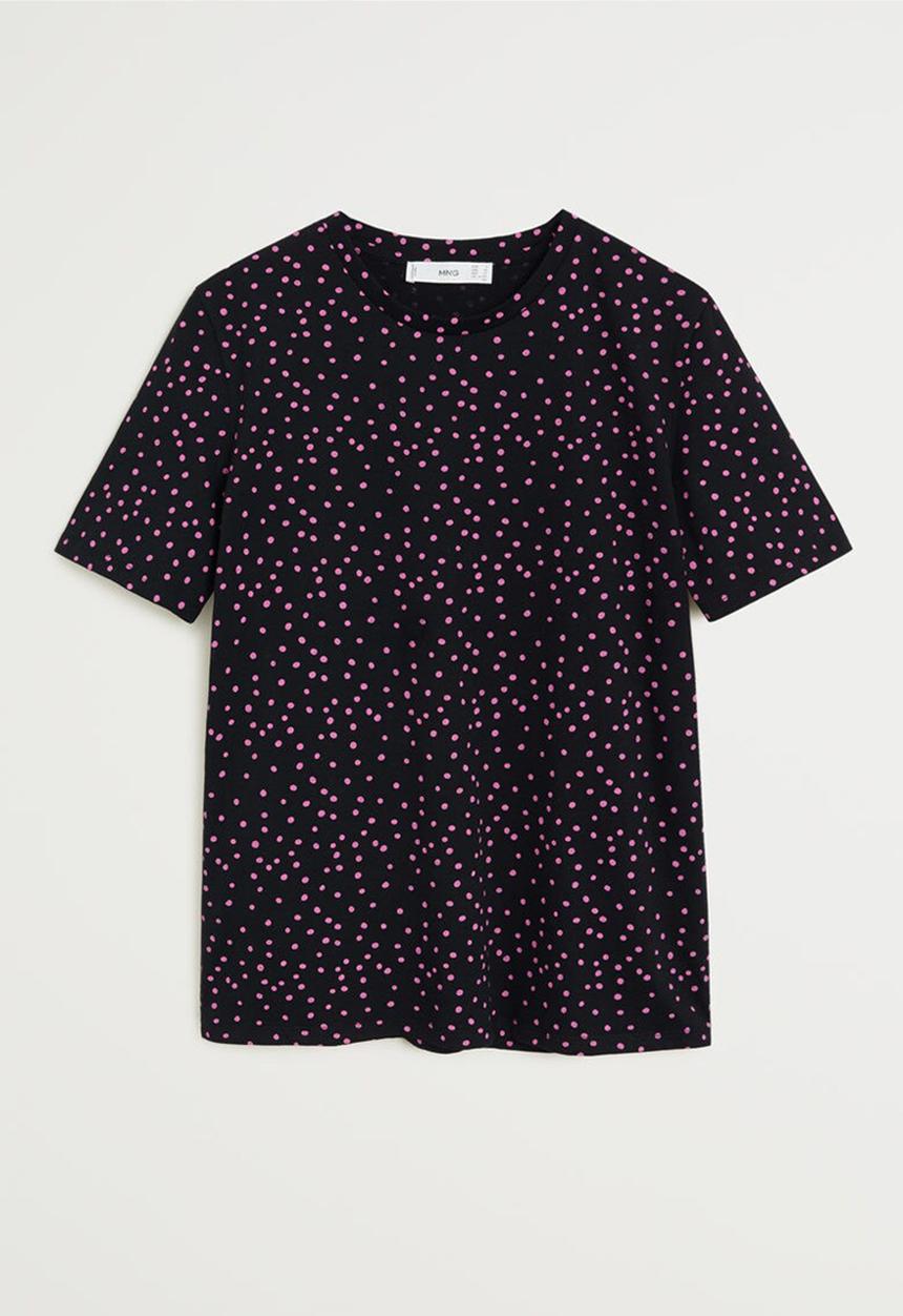 MANGO - Chalove T-shirt - black & pink