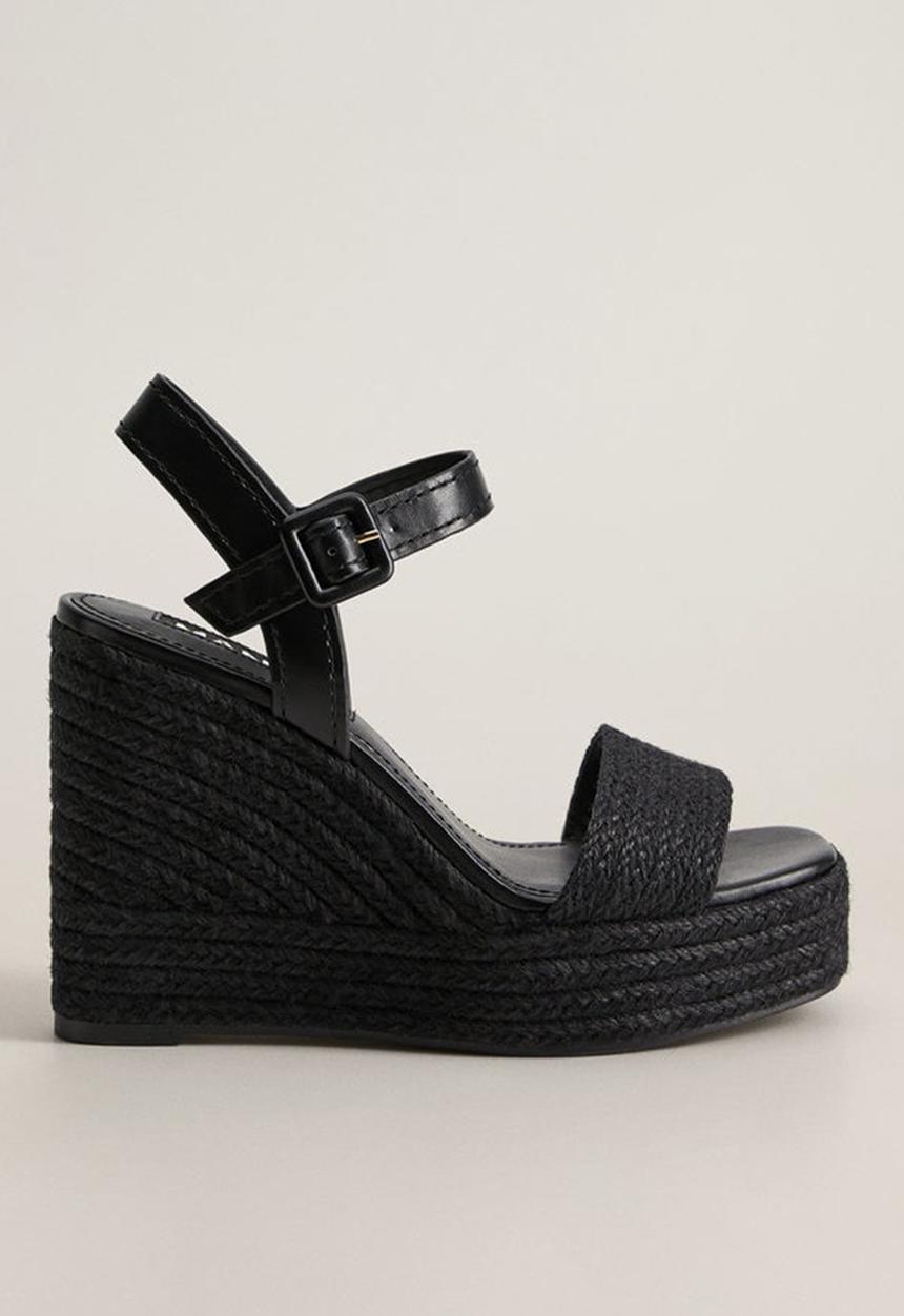 MANGO - Piaf wedge heel - black