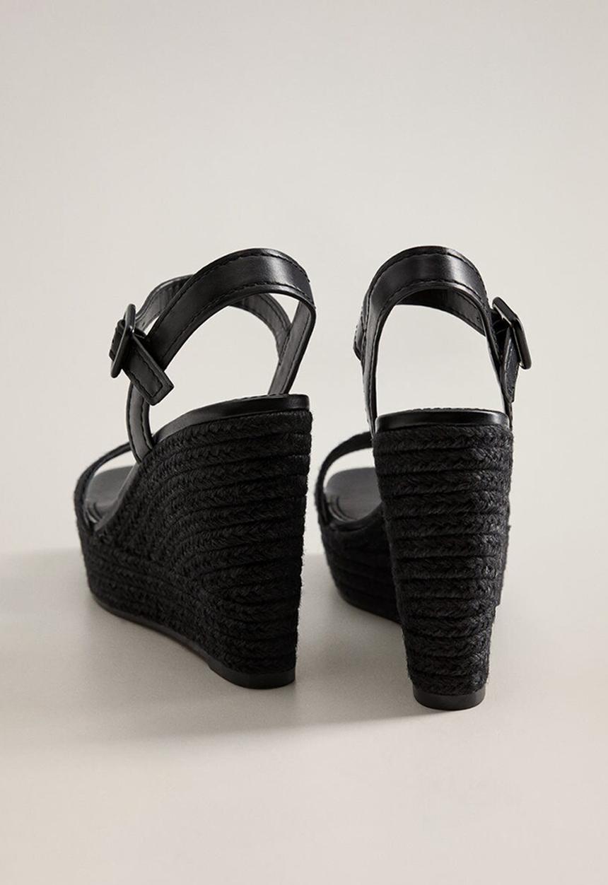 MANGO - Piaf wedge heel - black