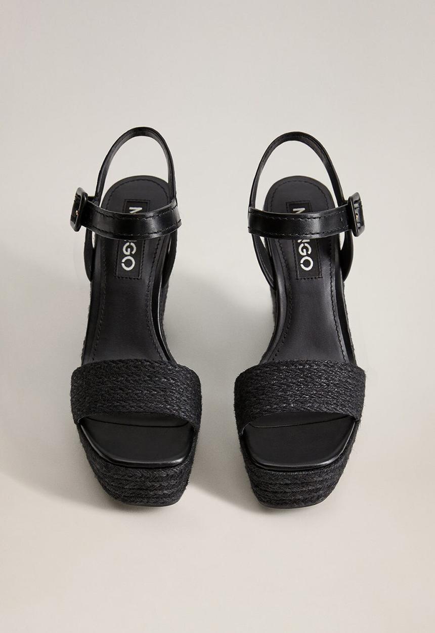 MANGO - Piaf wedge heel - black