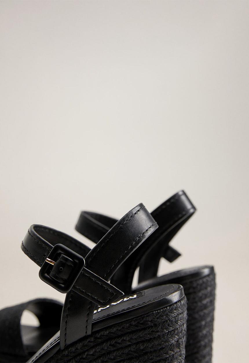 MANGO - Piaf wedge heel - black