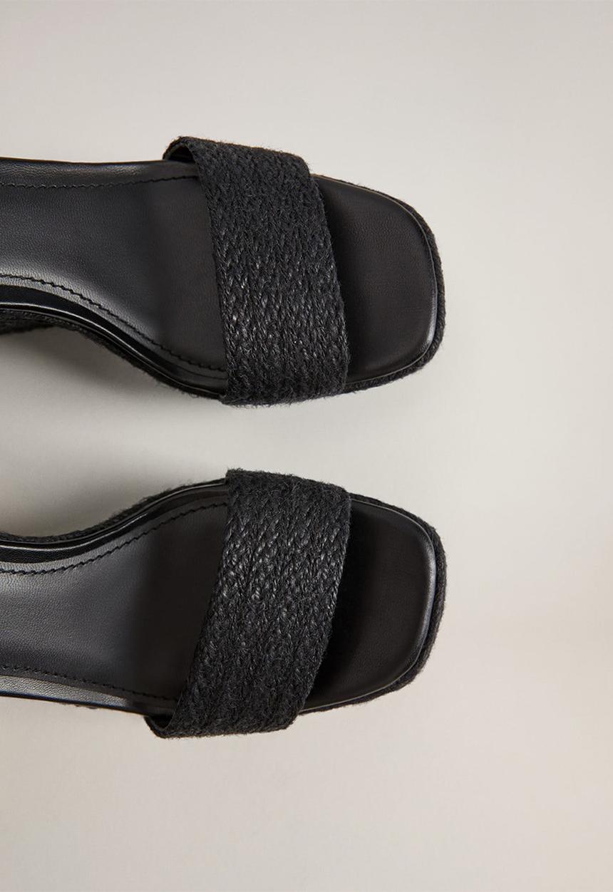 MANGO - Piaf wedge heel - black