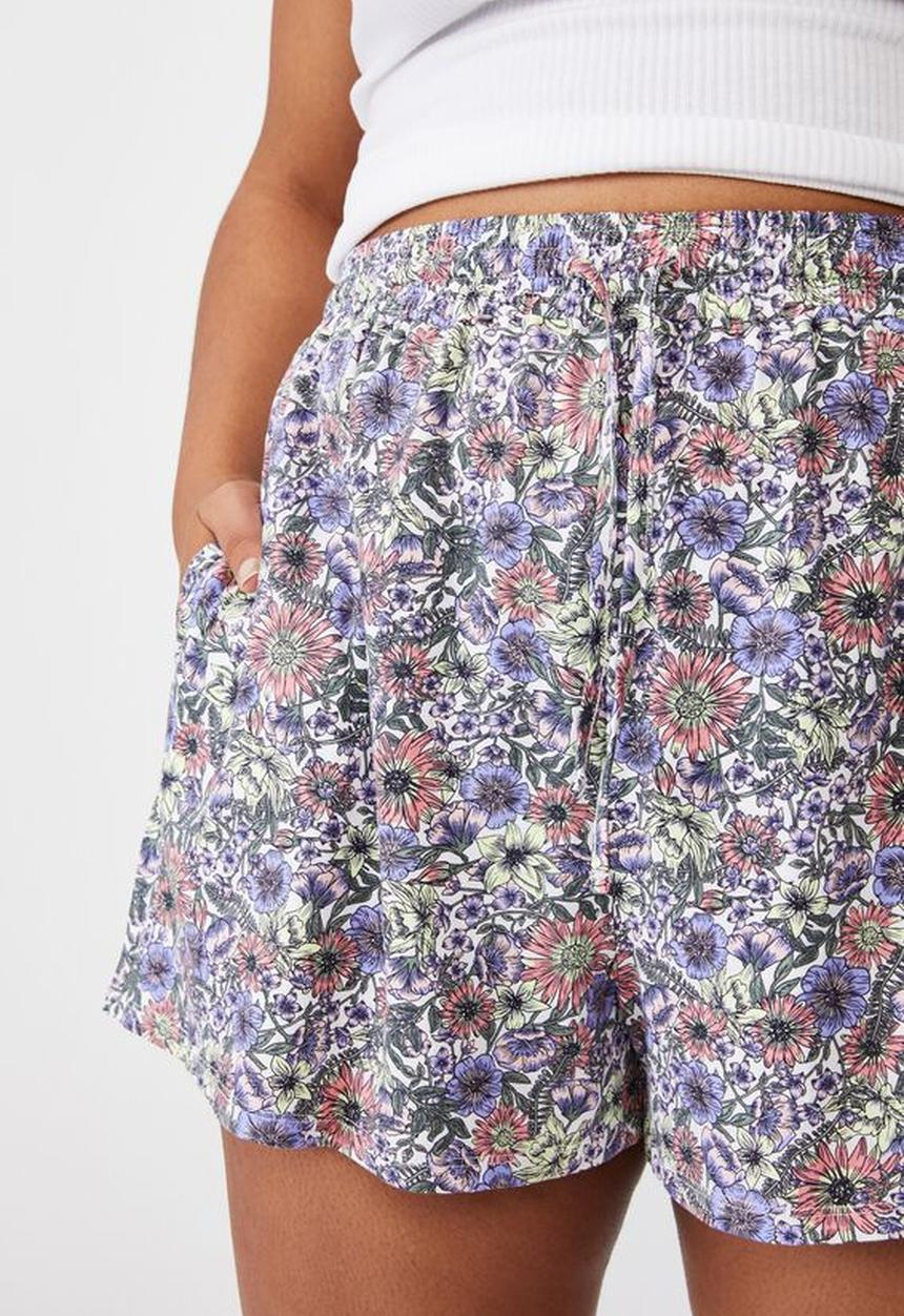 Cotton On - Curve jersey bed short - wildflower floral