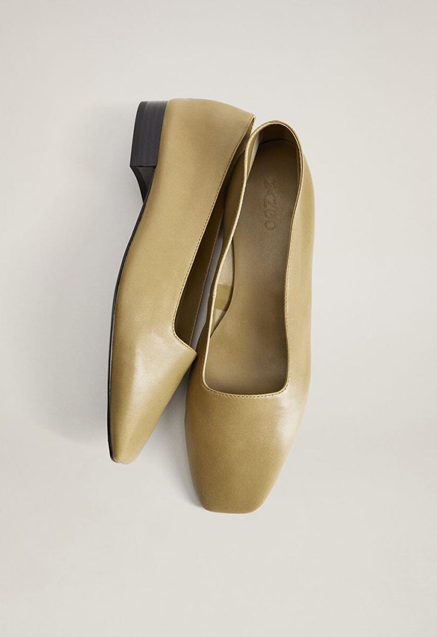 MANGO - Pax leather pump - dark green