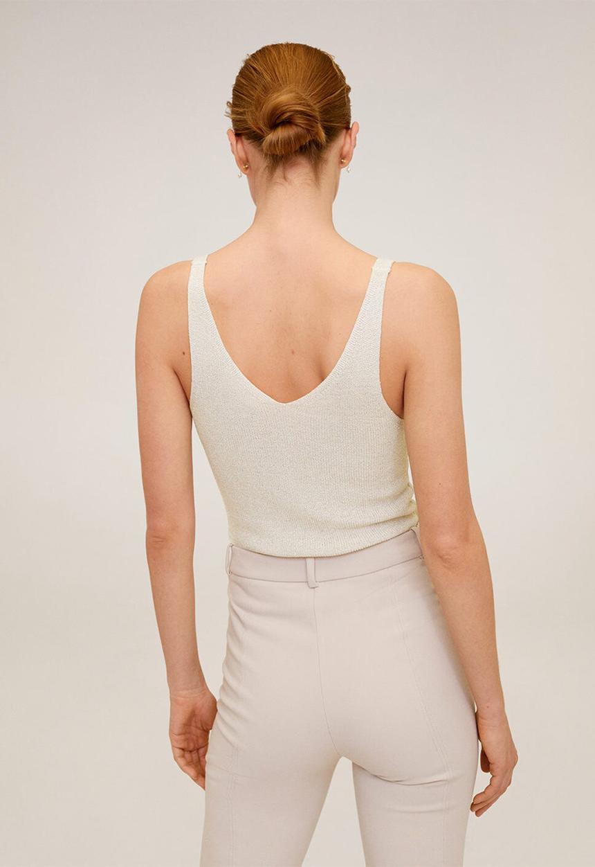 MANGO - Kling vneck sleeveless - green