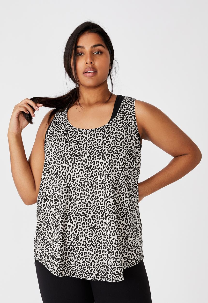 Cotton On - Curve training tank top - winter animal