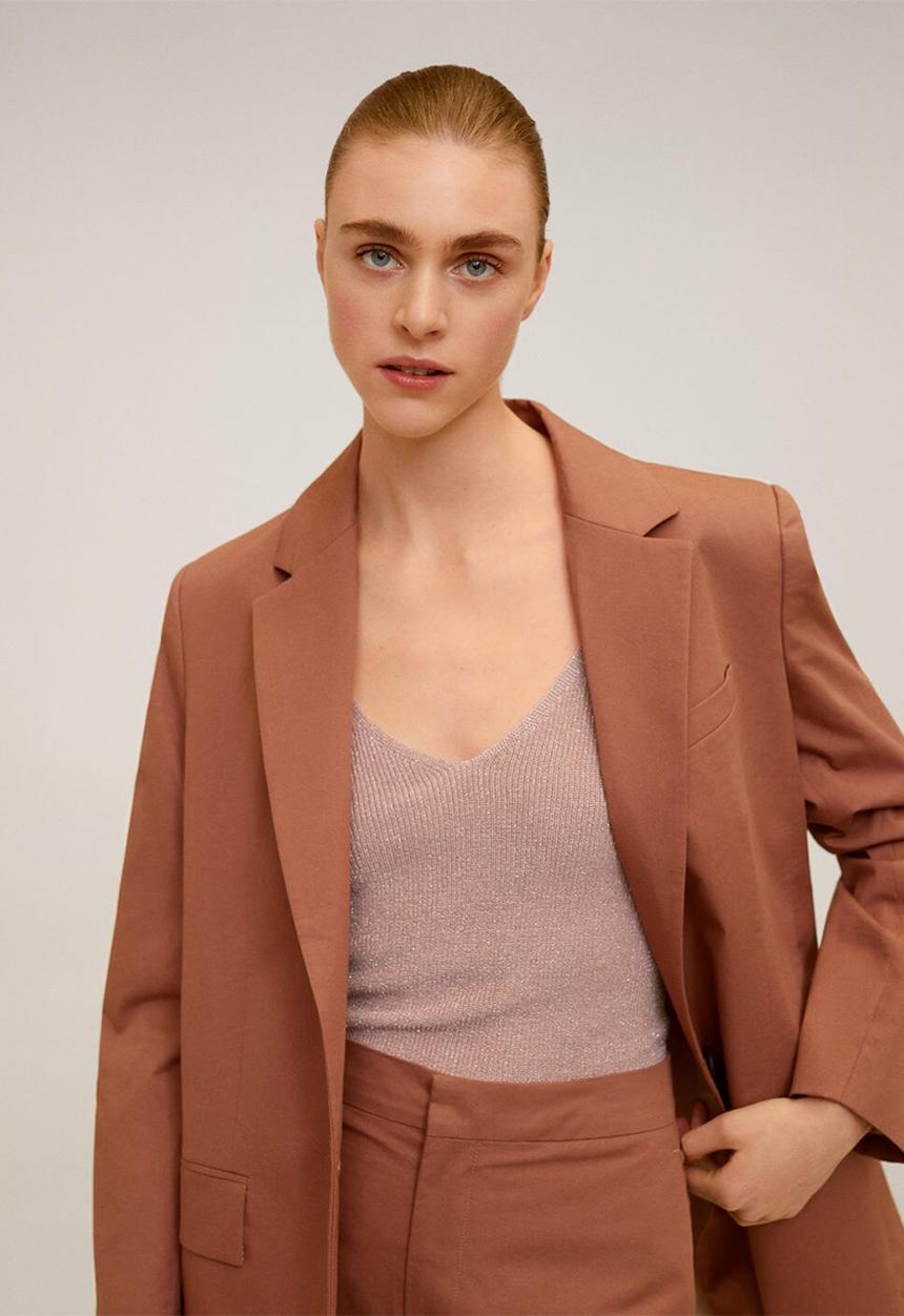MANGO - Kling vneck sleeveless - light pink