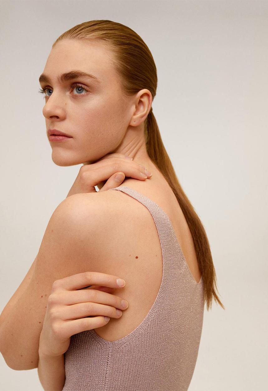 MANGO - Kling vneck sleeveless - light pink