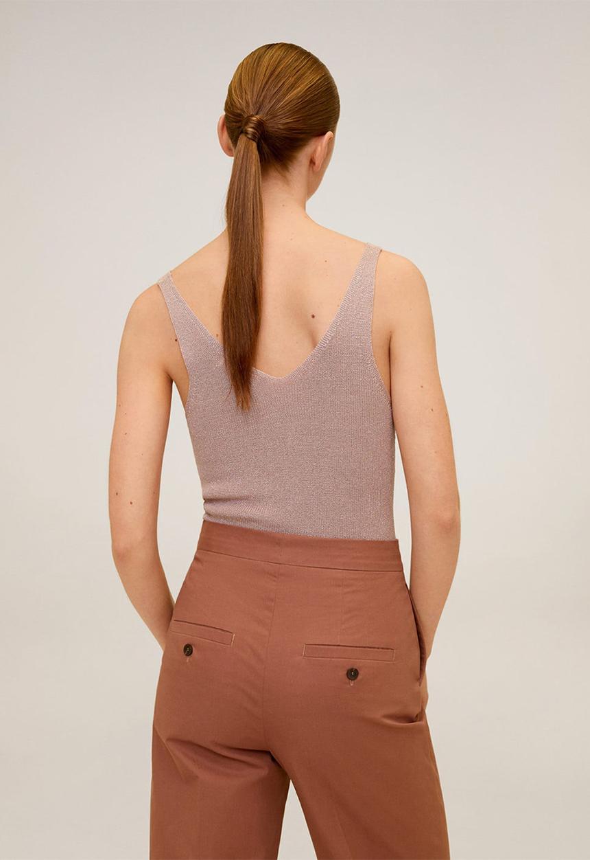 MANGO - Kling vneck sleeveless - light pink