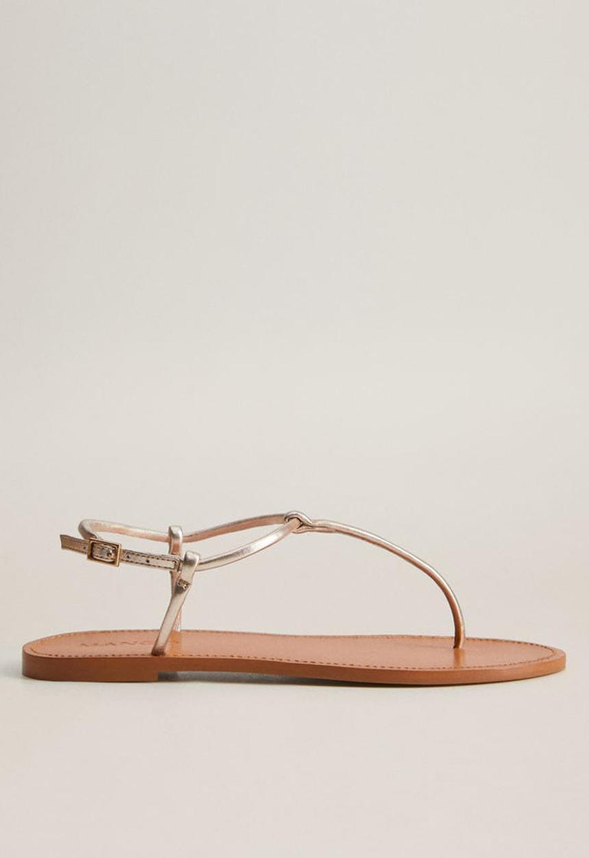 MANGO - Formen leather sandal - gold