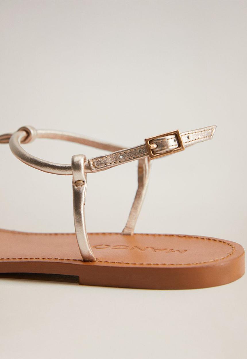 MANGO - Formen leather sandal - gold