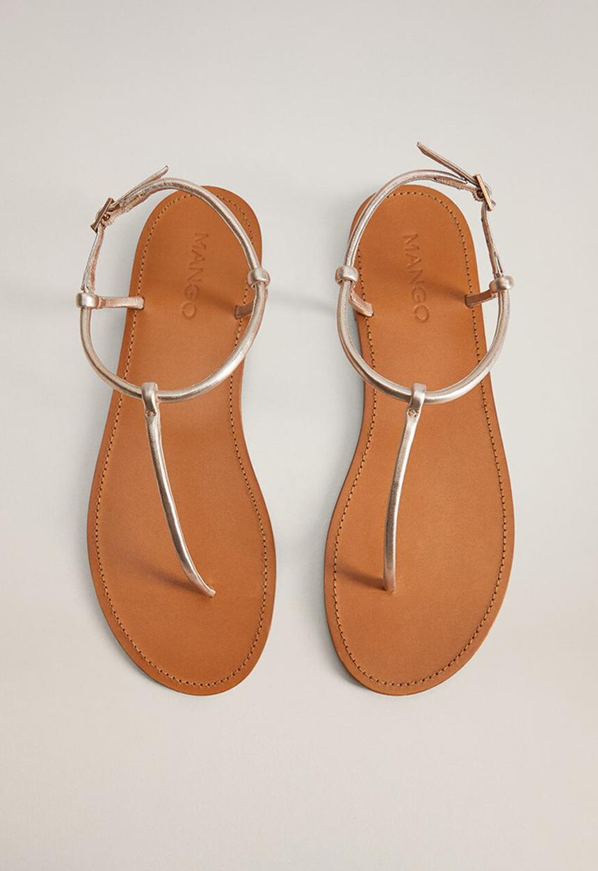 MANGO - Formen leather sandal - gold