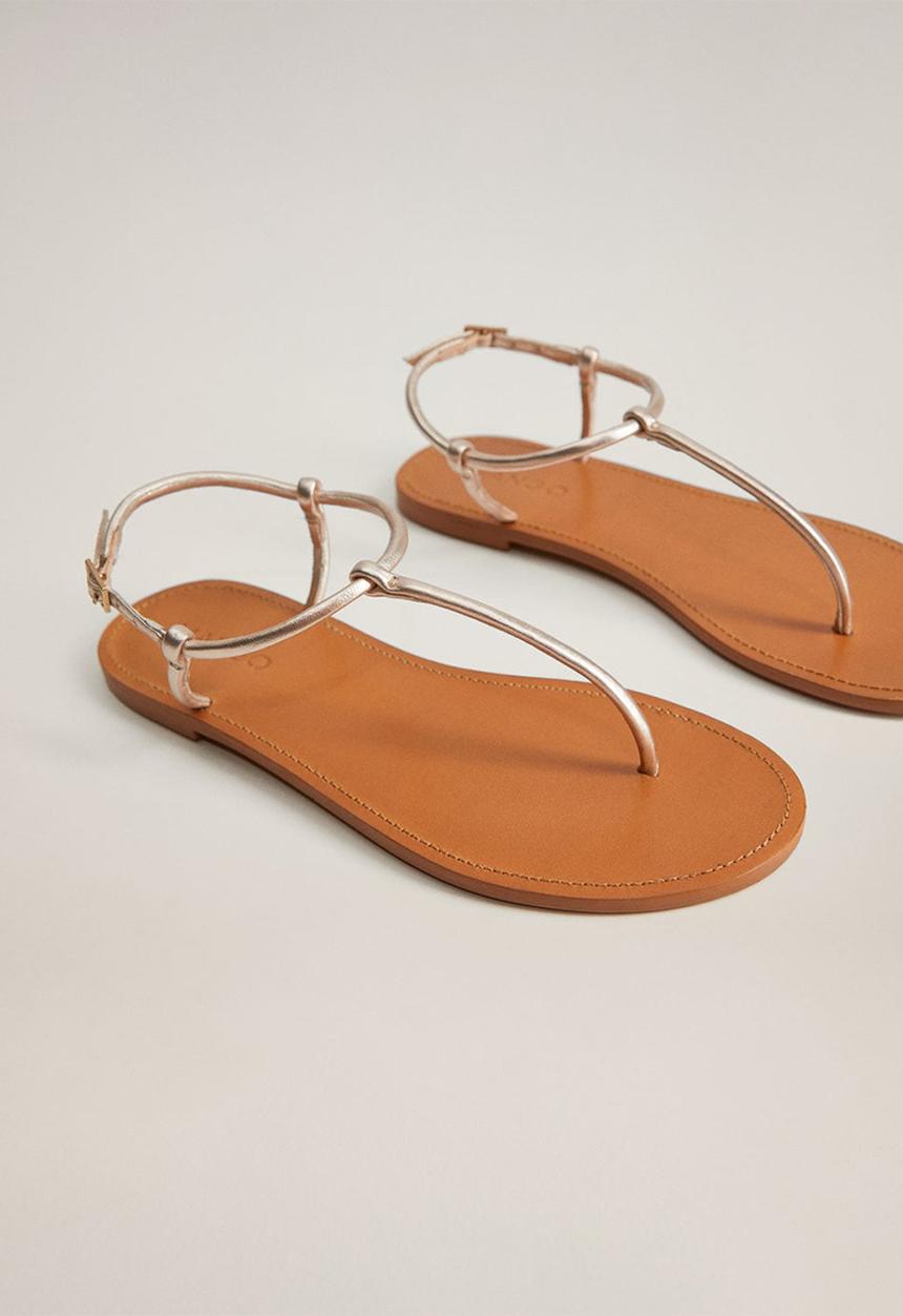 MANGO - Formen leather sandal - gold