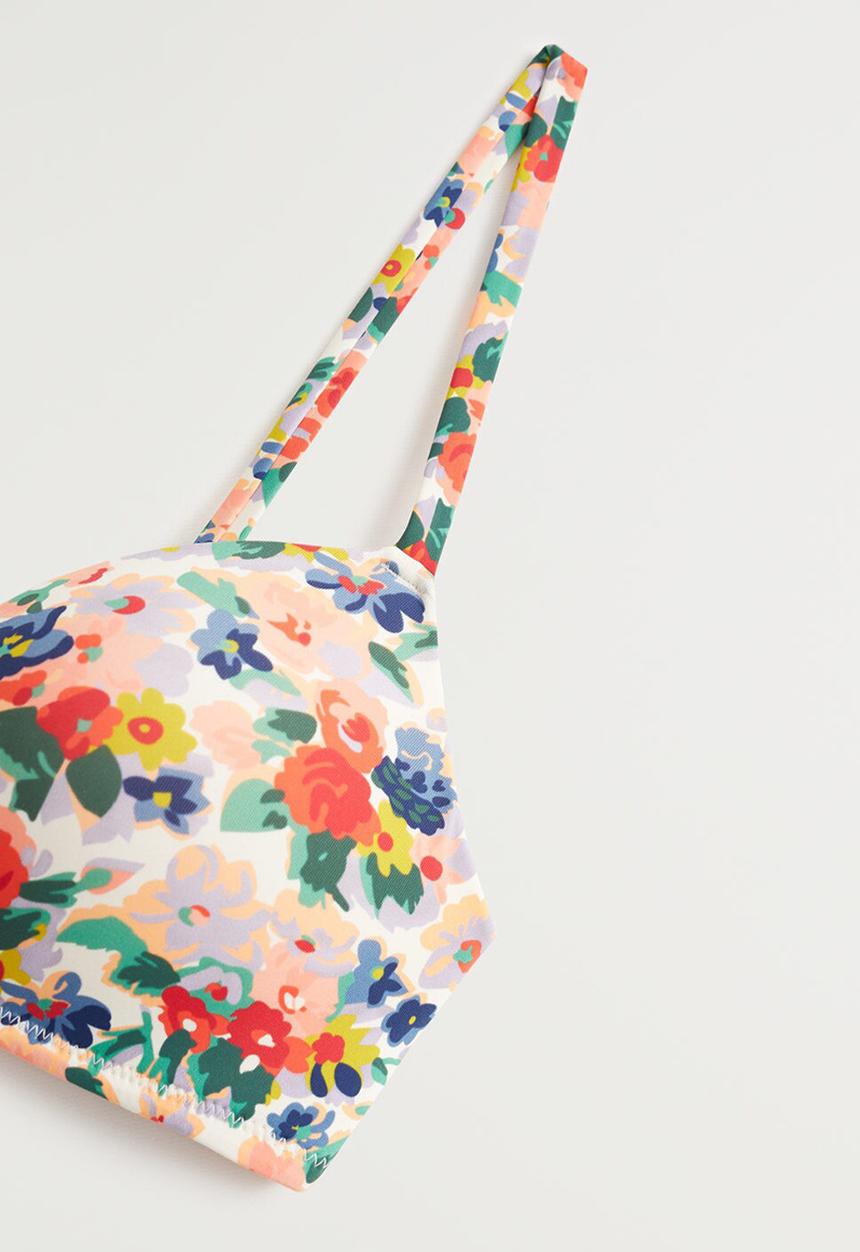 MANGO - Elastic printed twin side bow bikini top - multi