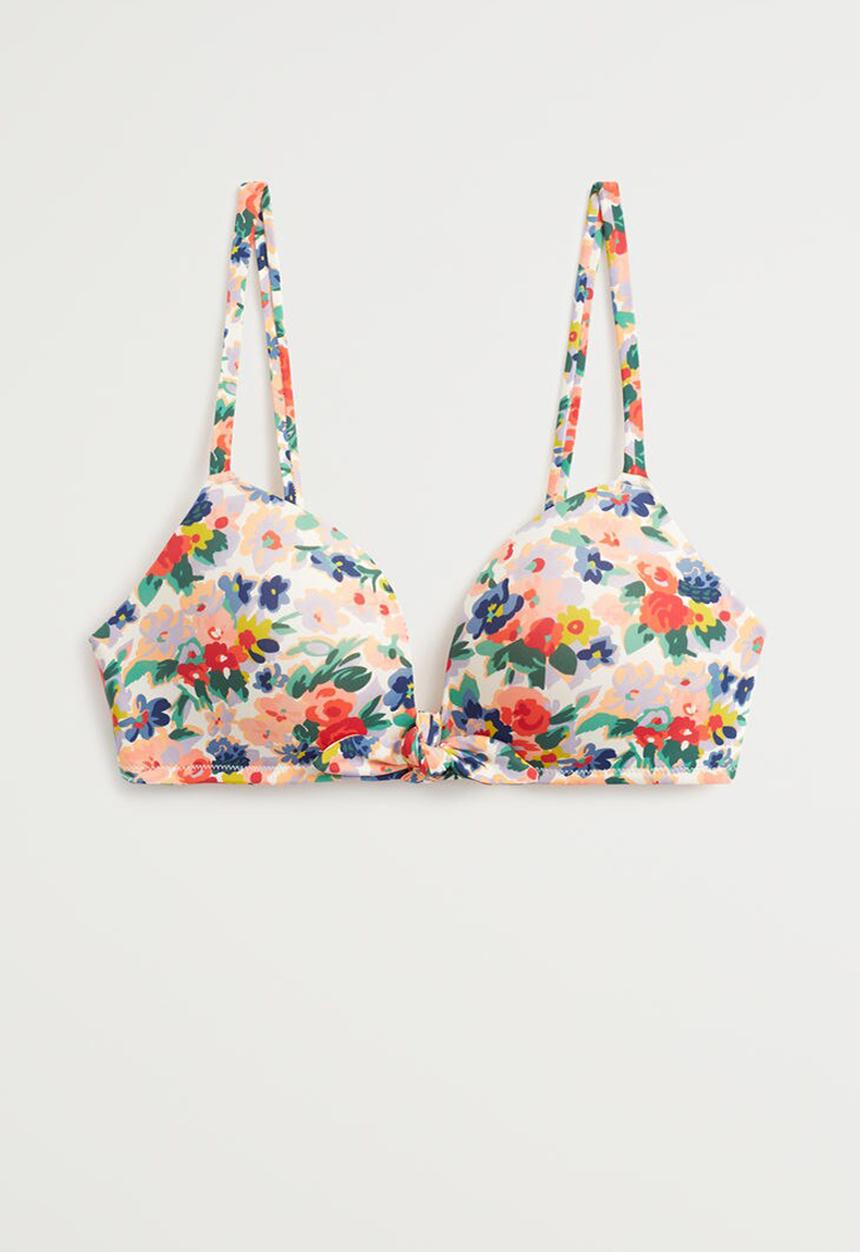 MANGO - Elastic printed twin side bow bikini top - multi