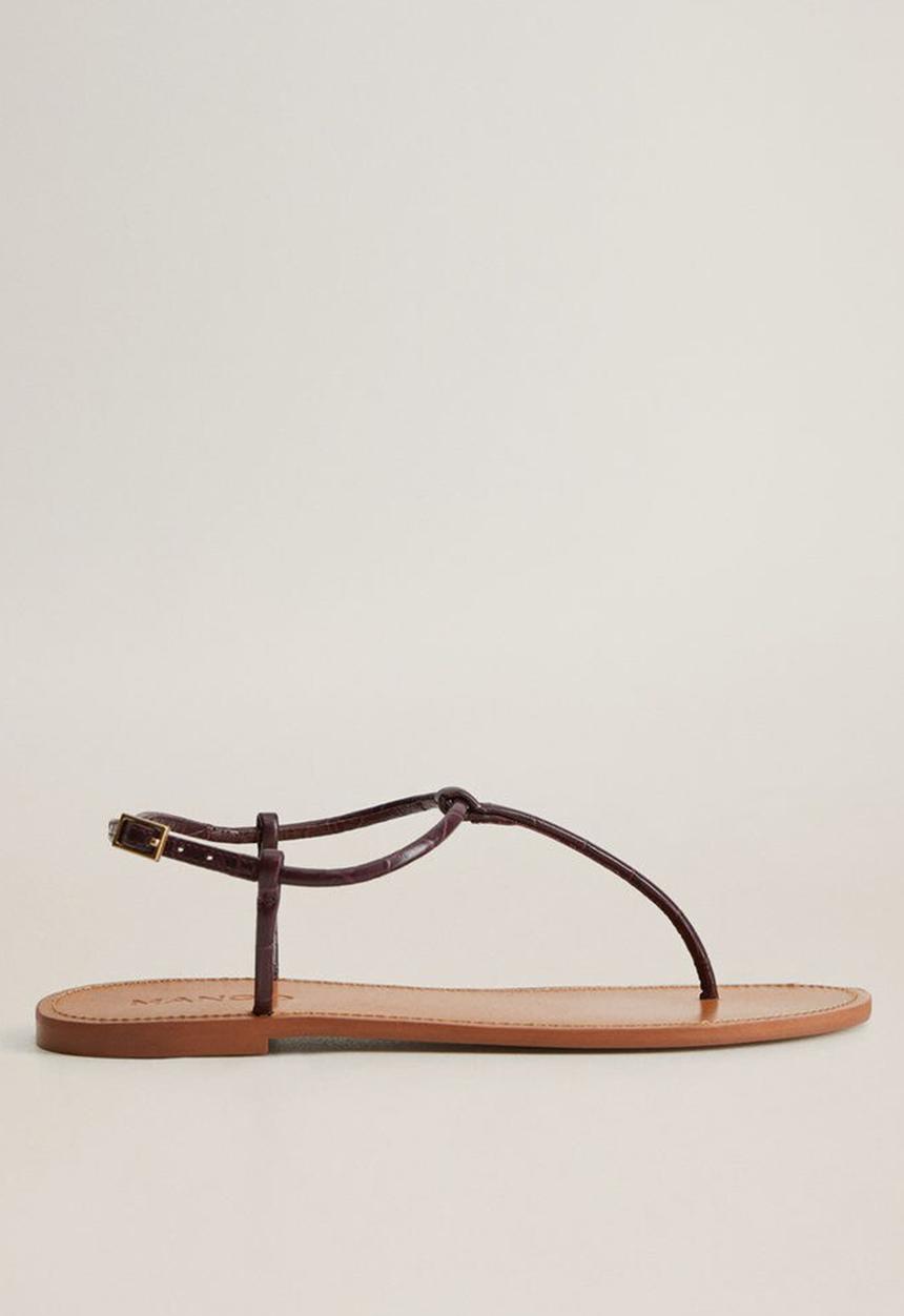 MANGO - Formen leather sandal - dark red