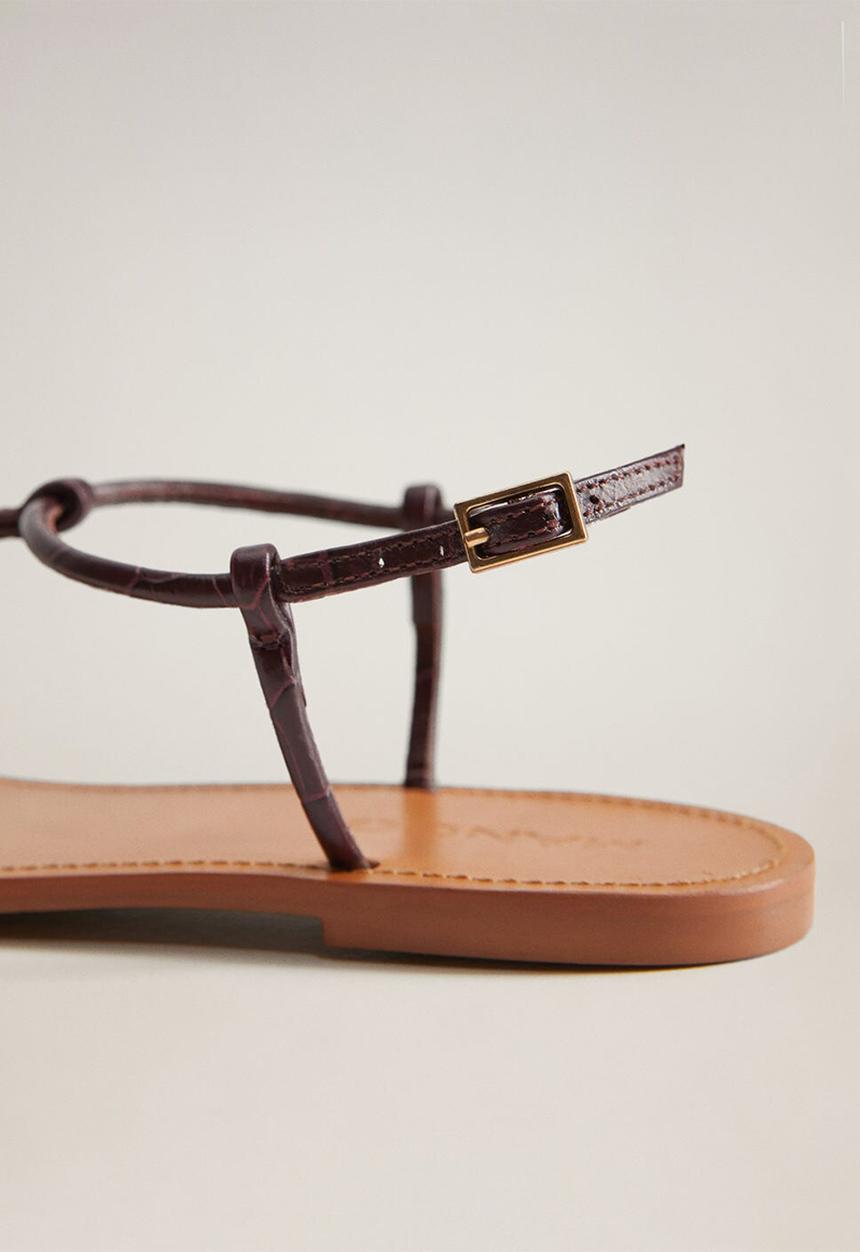 MANGO - Formen leather sandal - dark red