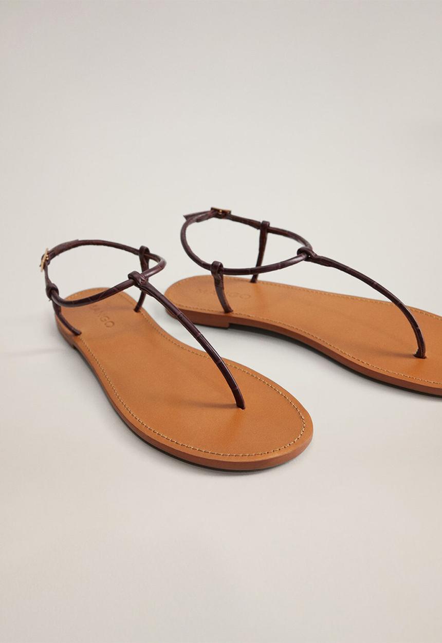 MANGO - Formen leather sandal - dark red
