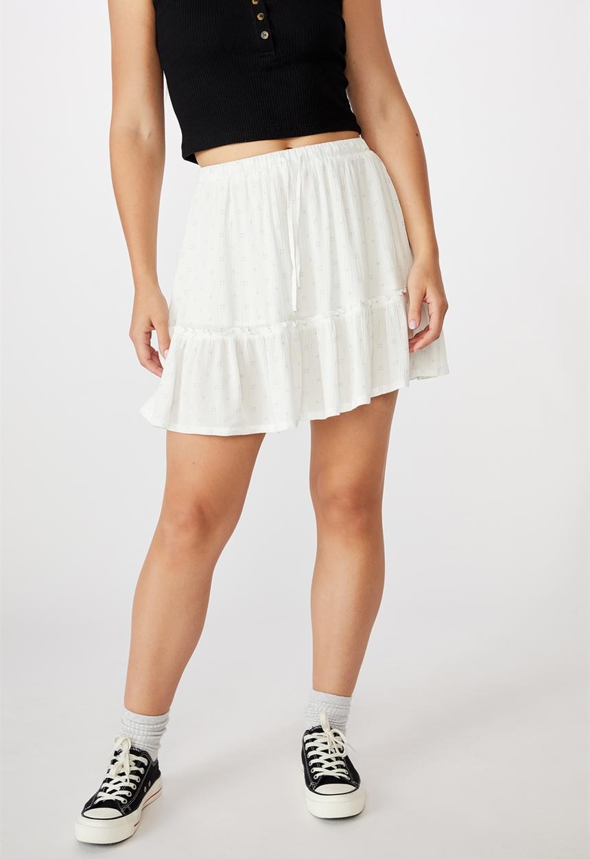 Cotton On - Penny tiered mini skirt - neutral 