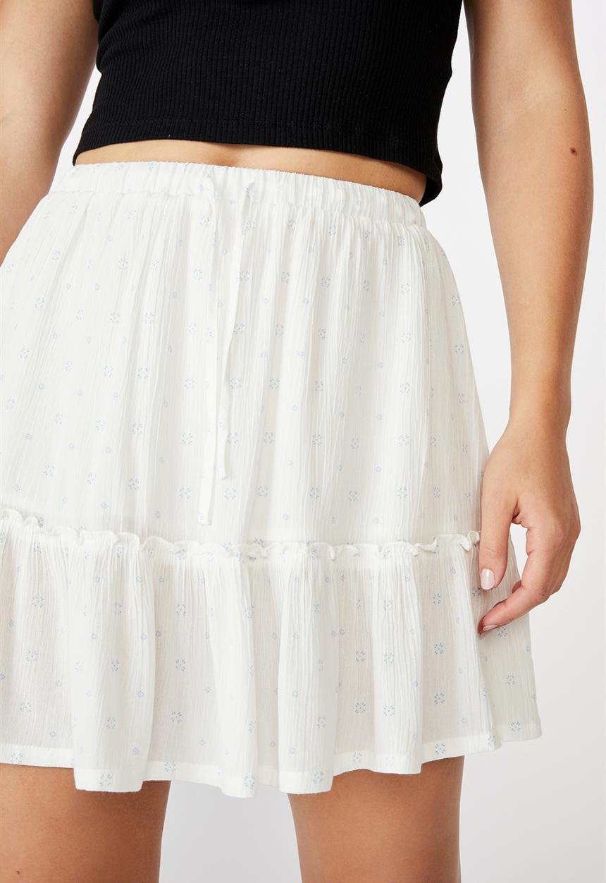 Cotton On - Penny tiered mini skirt - neutral 