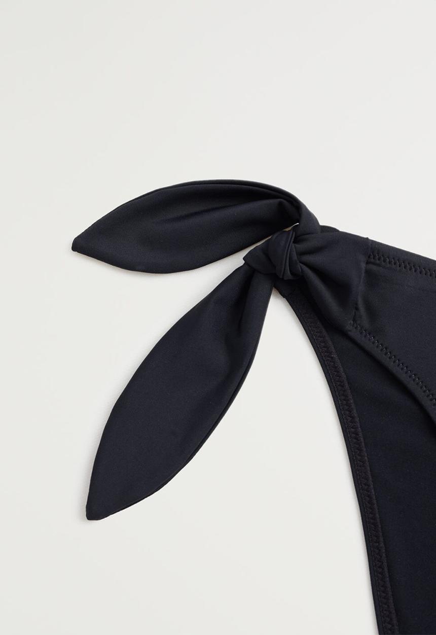 MANGO - Elastic twin side bow bikini bottom - black