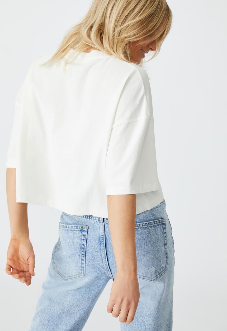 Cotton On - Chopped boyfriend tee - off white 