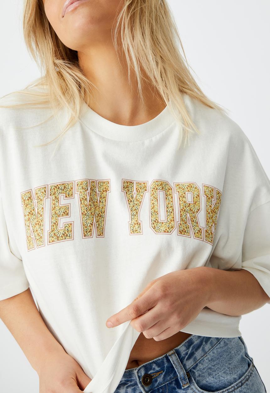 Cotton On - Chopped boyfriend tee - off white 