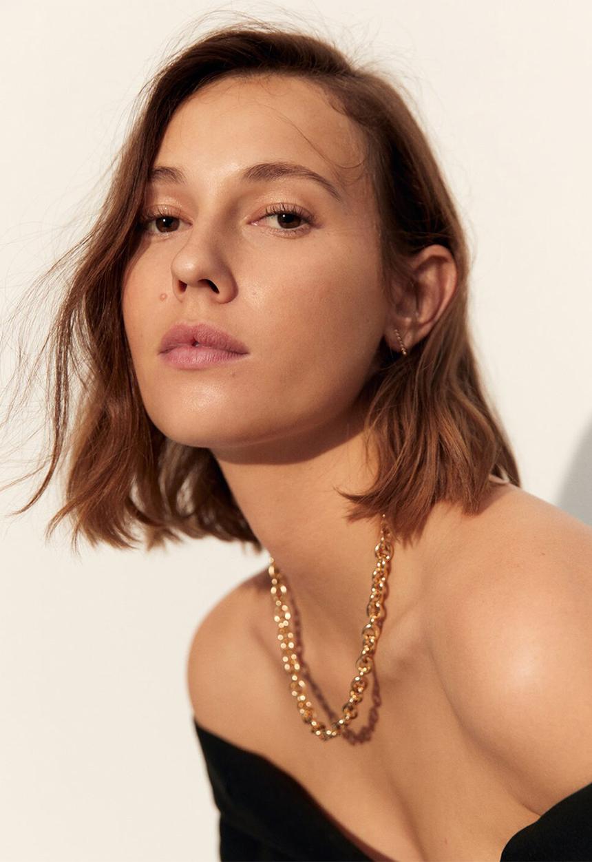 MANGO - Necklace daphne - gold