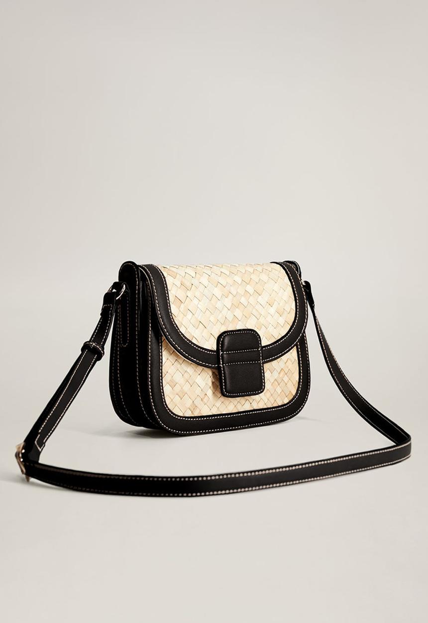 MANGO - Panama bag - neutral & black