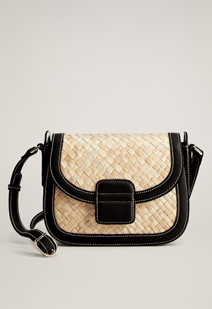MANGO - Panama bag - neutral & black
