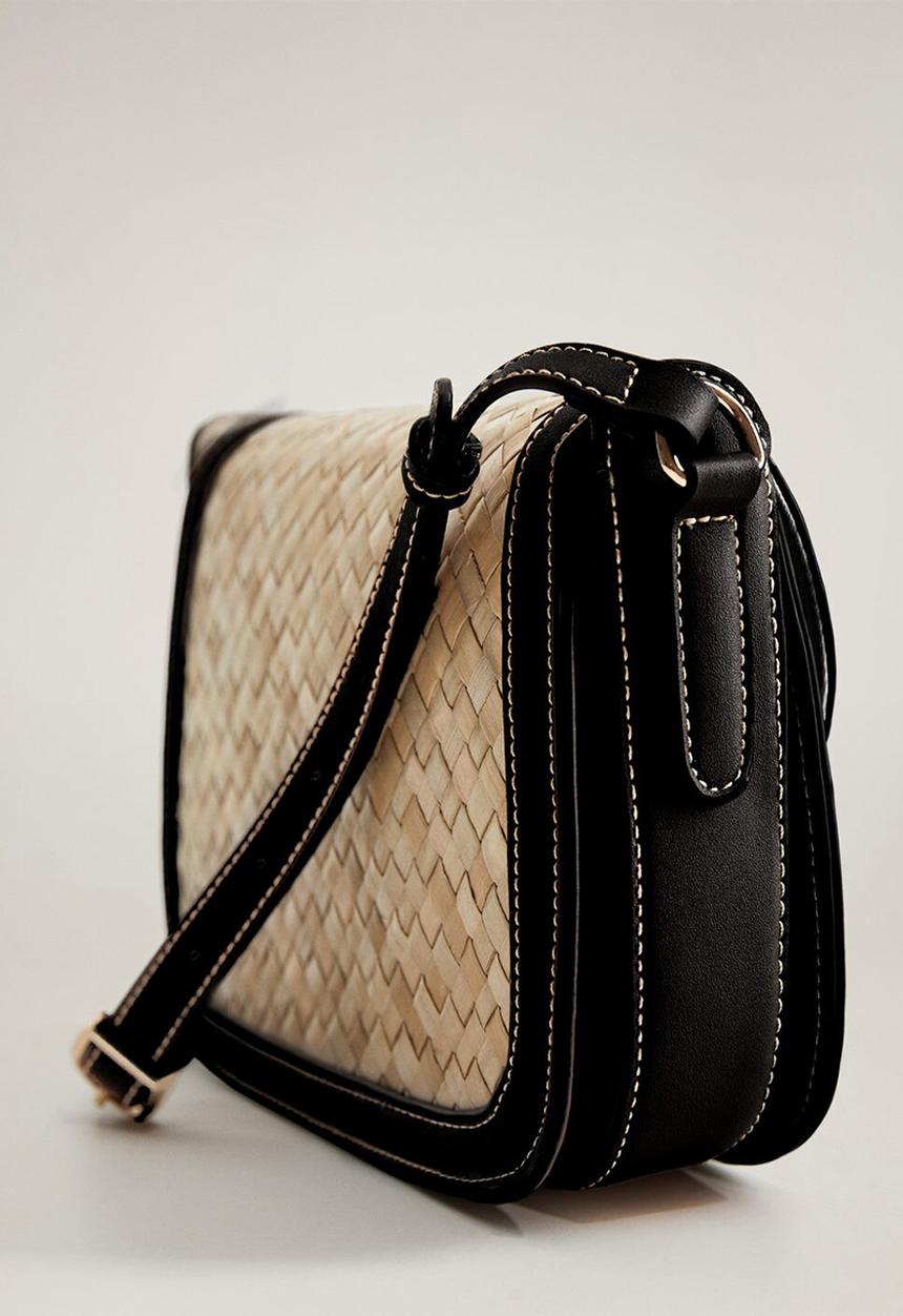 MANGO - Panama bag - neutral & black