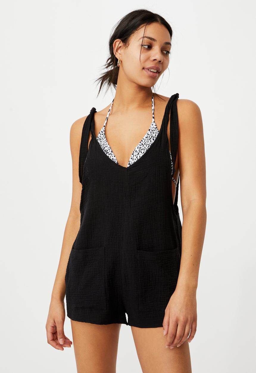 Cotton On - Beach playsuit - black