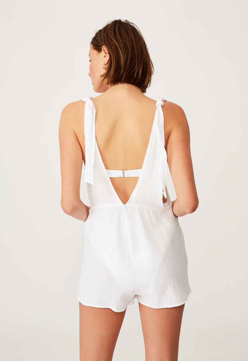 Cotton On - Beach playsuit - white