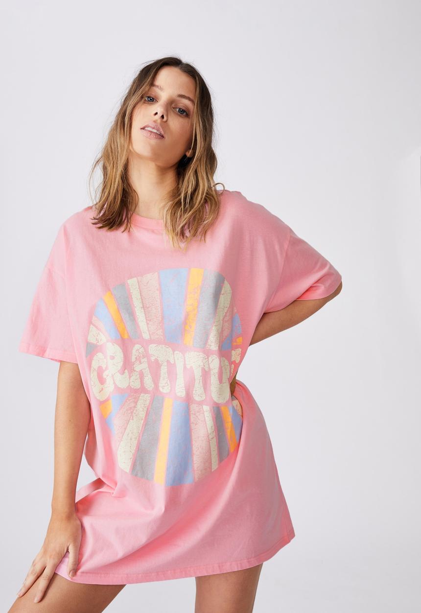 Cotton On - 90s T-shirt nightie - pink 