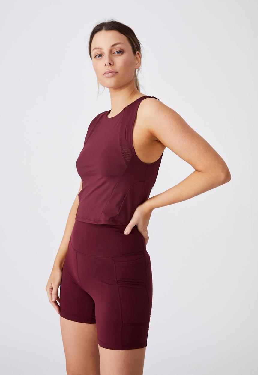 Cotton On - Mesh vestlette - burgundy