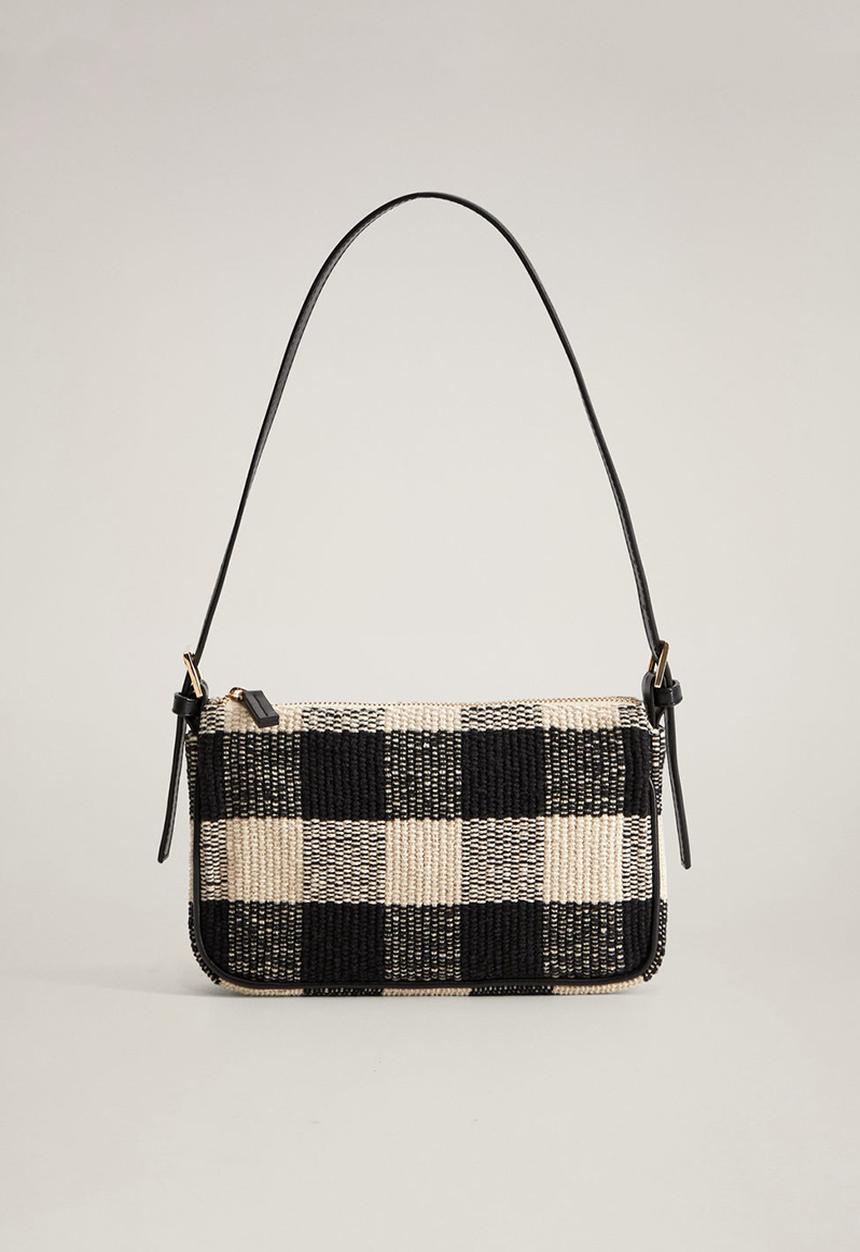 MANGO - Raquel bag - black & white