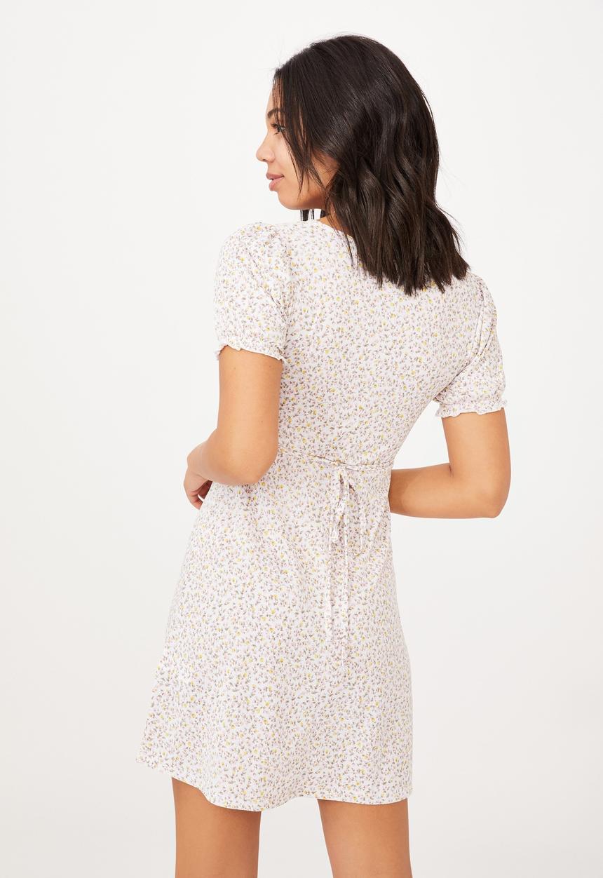 Cotton On - Brianna ruched front mini dress -  white