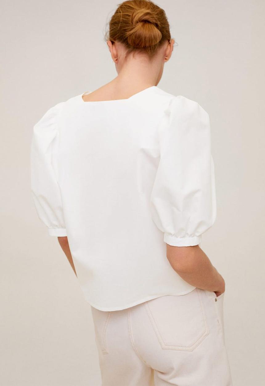 MANGO - Cretona blouse - white