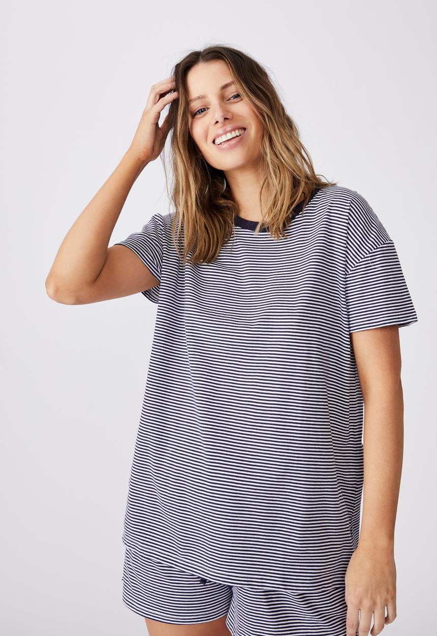 Cotton On - Jersey sleep T-shirt - navy & white 