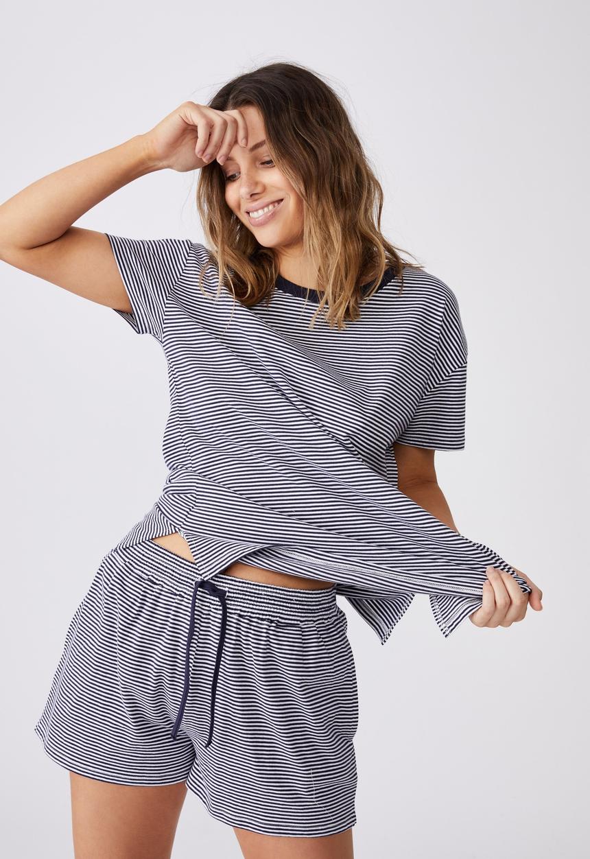 Cotton On - Jersey sleep T-shirt - navy & white 