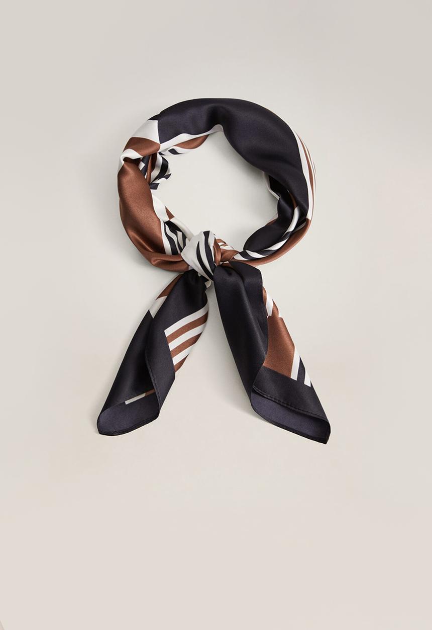 MANGO - Retro neck scarf - brown