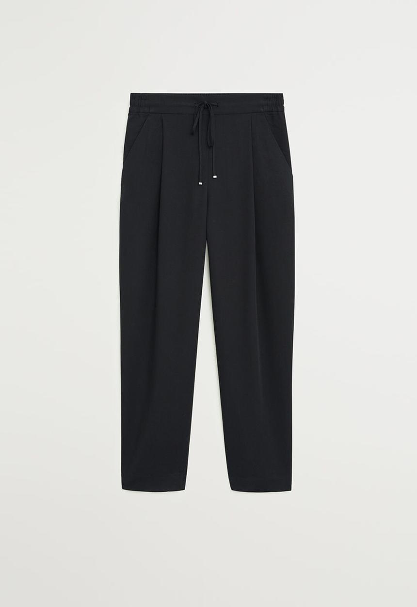 MANGO - Fluido trousers - black