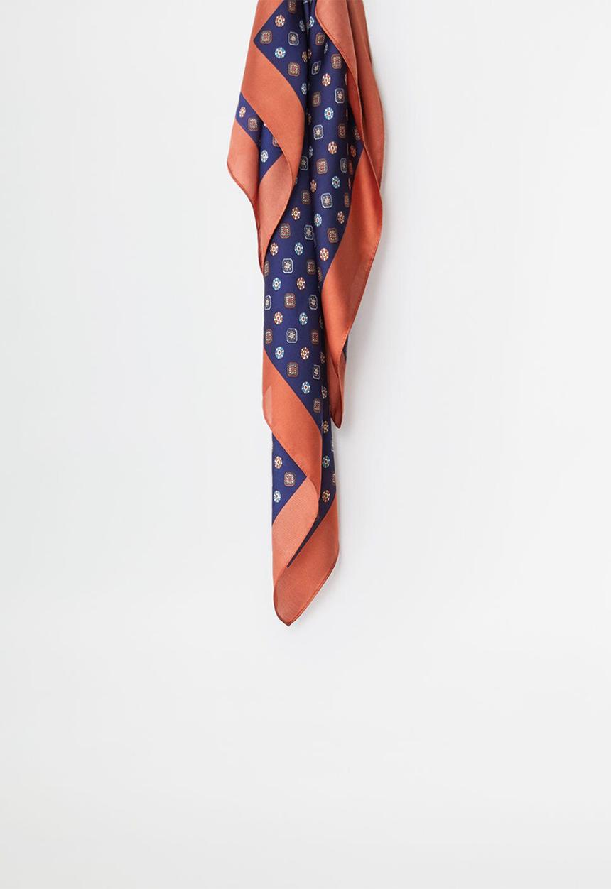 MANGO - Neck scarf corbata - orange & blue 