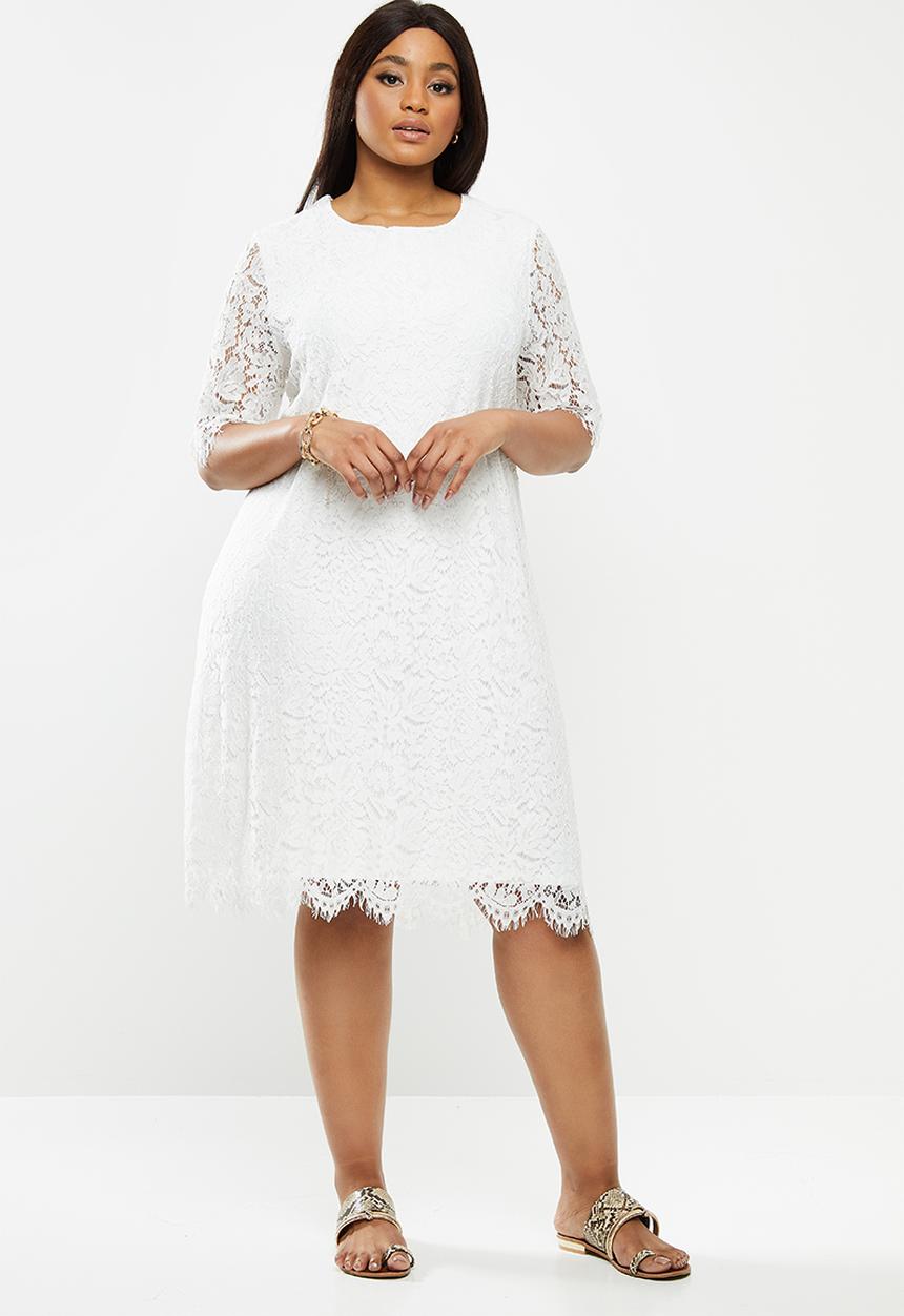 Glamorous - Curve lace dress - white