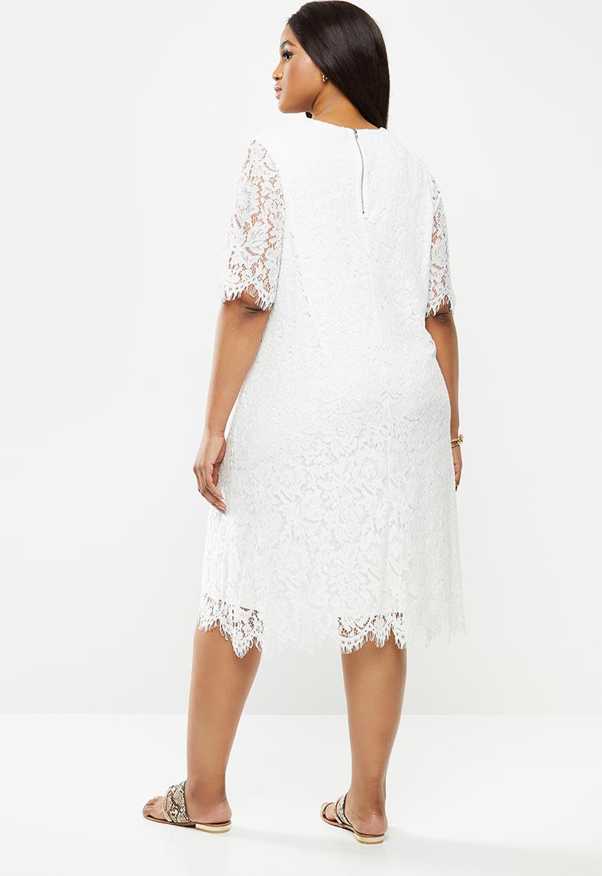 Glamorous - Curve lace dress - white